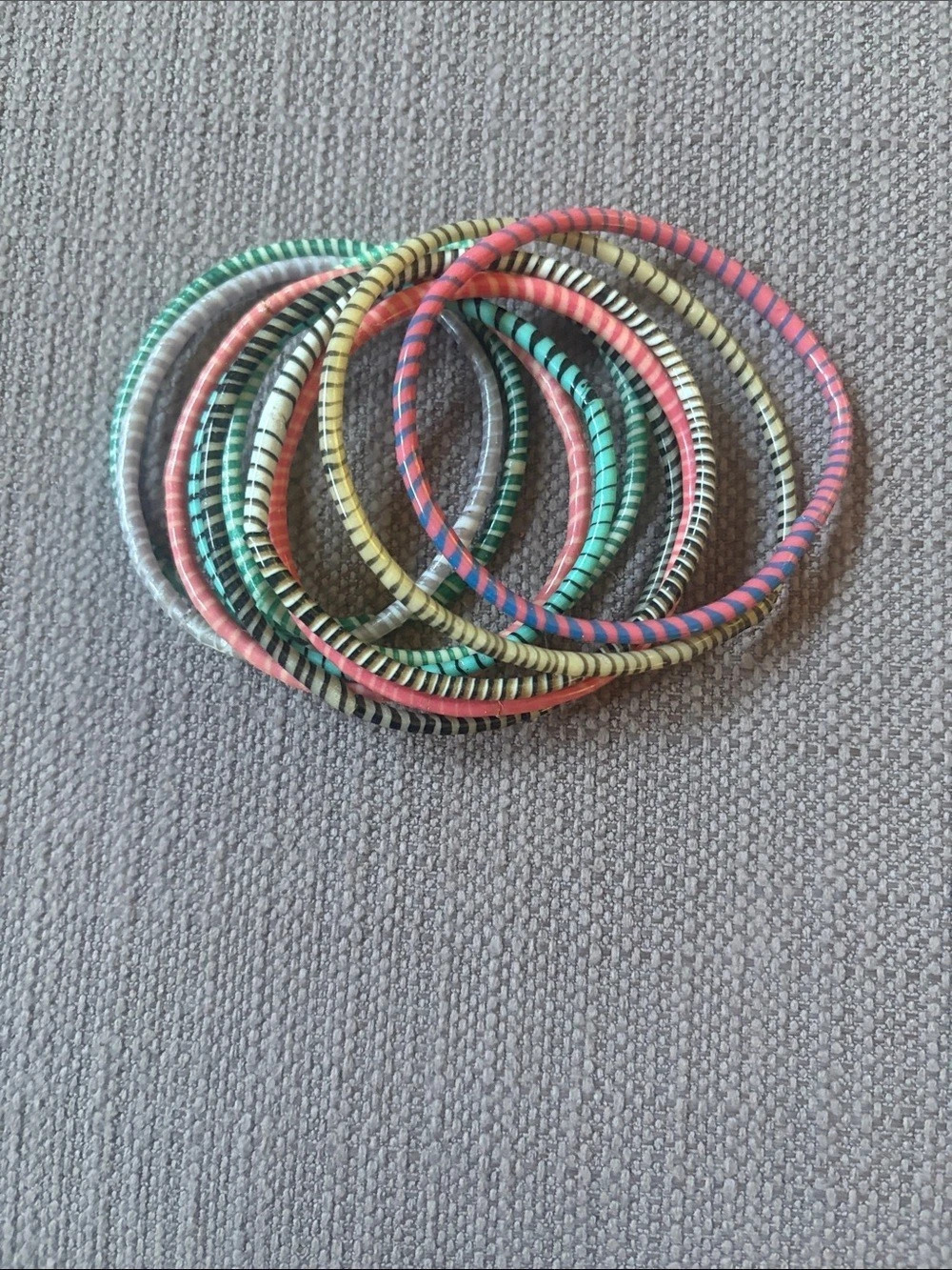 Multicolor Recycled Plastic Stretch Bracelet Set